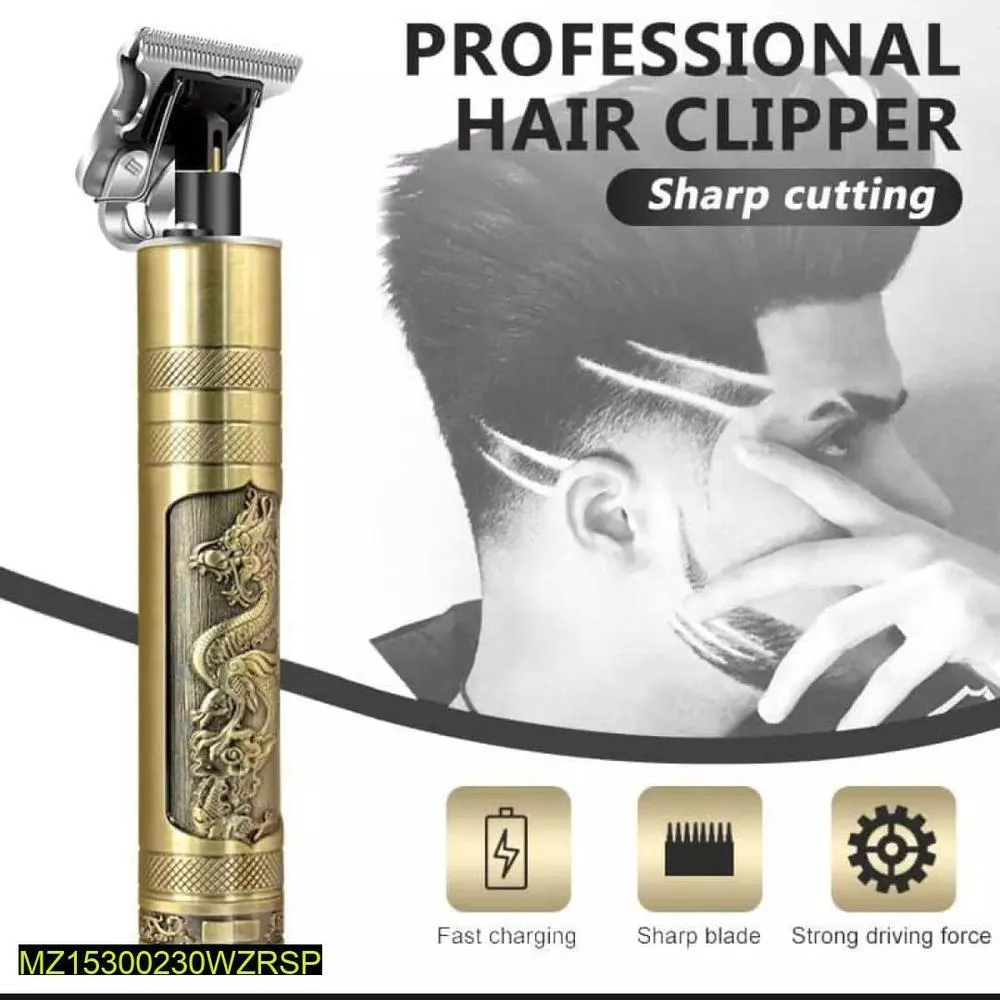 Rechargeable Men's Hair Trimmer - Golden - 1 Pcs