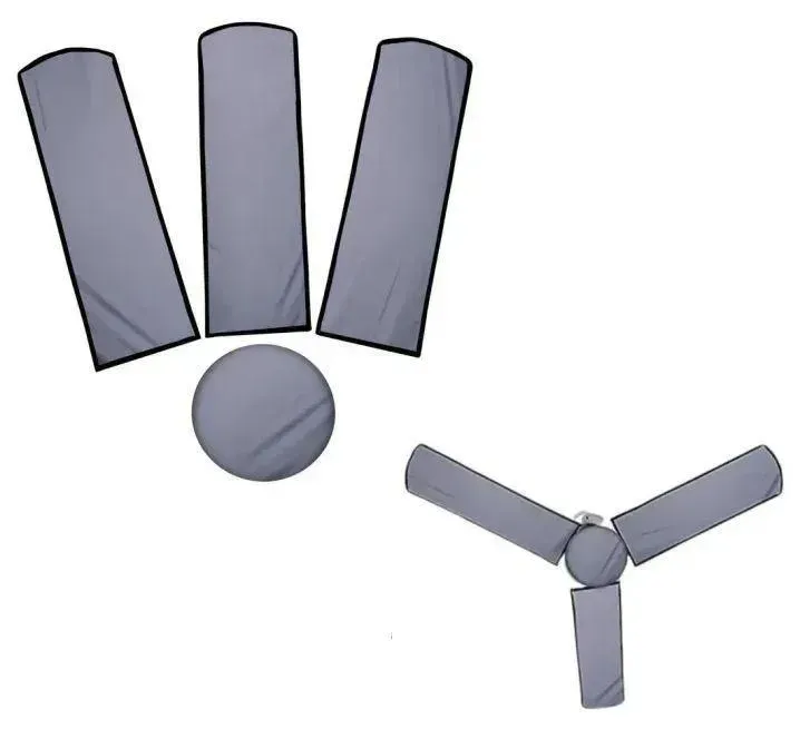 3 Pcs Cotton Ceiling Fan Cover - Stylish Multicolor Plain Design