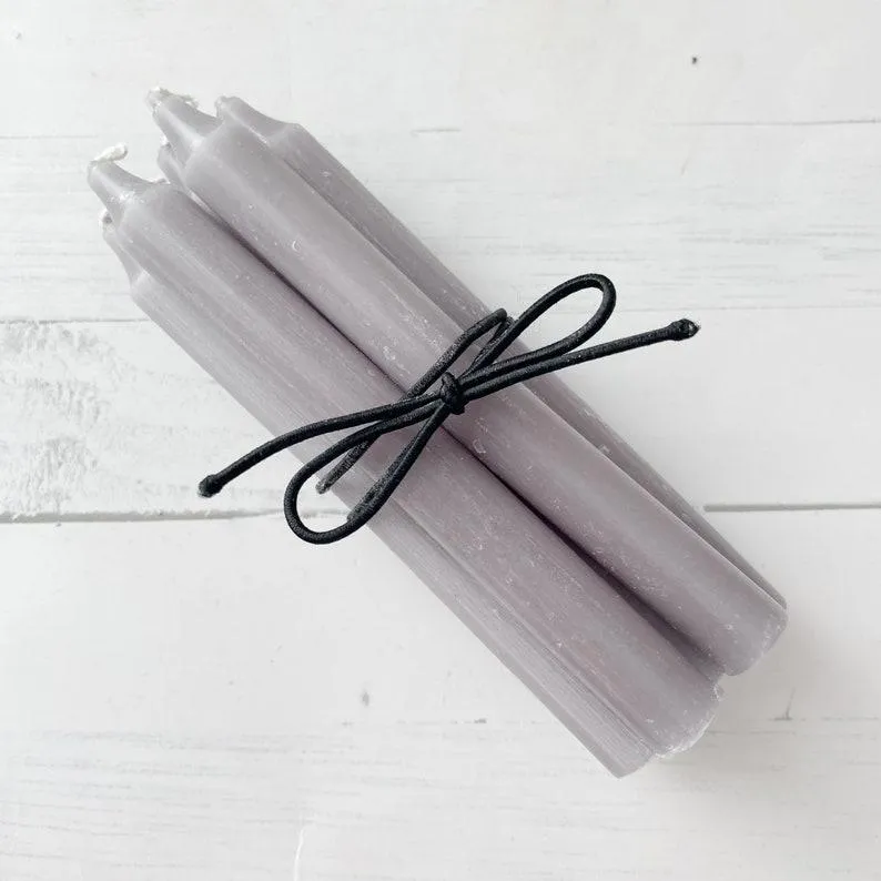 Pack of 10 Gray 6 Inch scented Dinner Stick Candles for Home, Parties, and Events