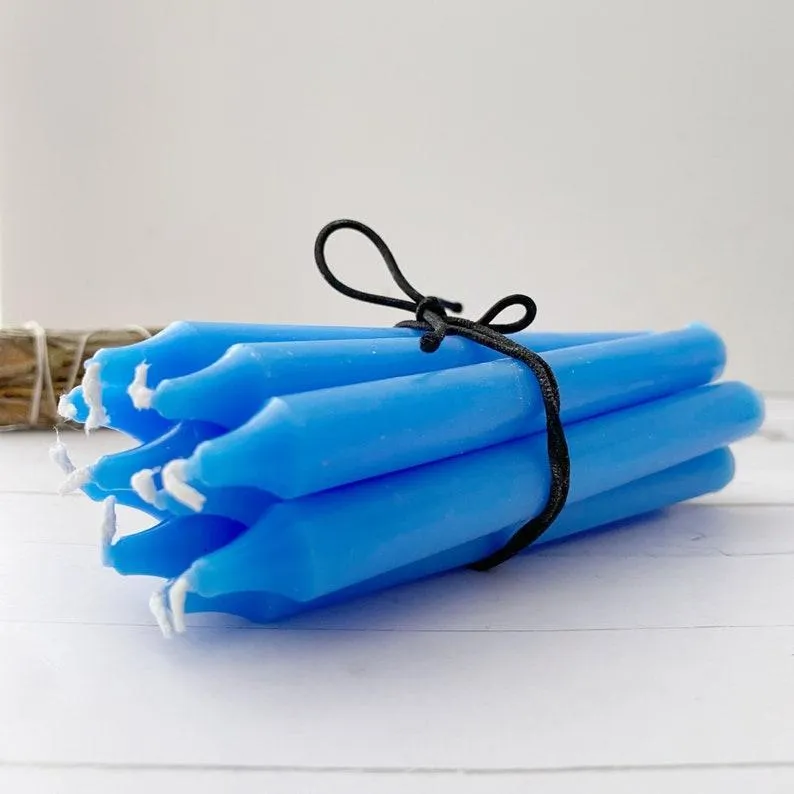 Pack of 10 Blue 6 Inch scented Dinner Stick Candles for Home, Parties, and Events
