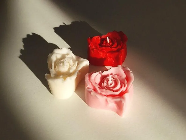 3 PCS Rose Heart Candle - Paraffin wax - Perfect Valentine's Day Gift - Scented ?? candles - Perfect Gift For Love