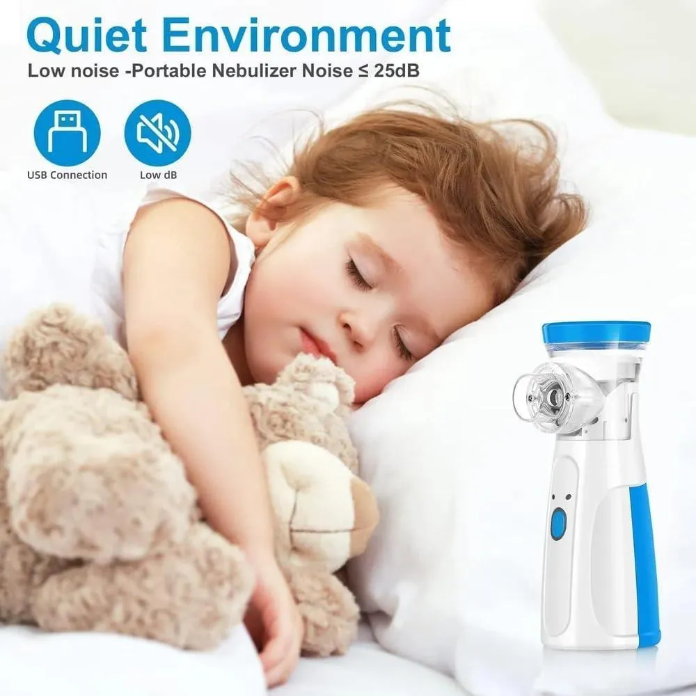 Portable Mesh Nebulizer Blue Compact for Adults & Kids