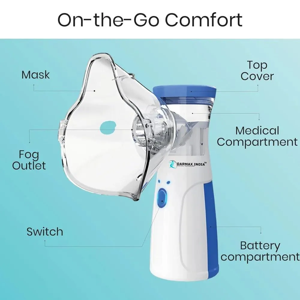 Portable Mesh Nebulizer Blue Compact for Adults & Kids