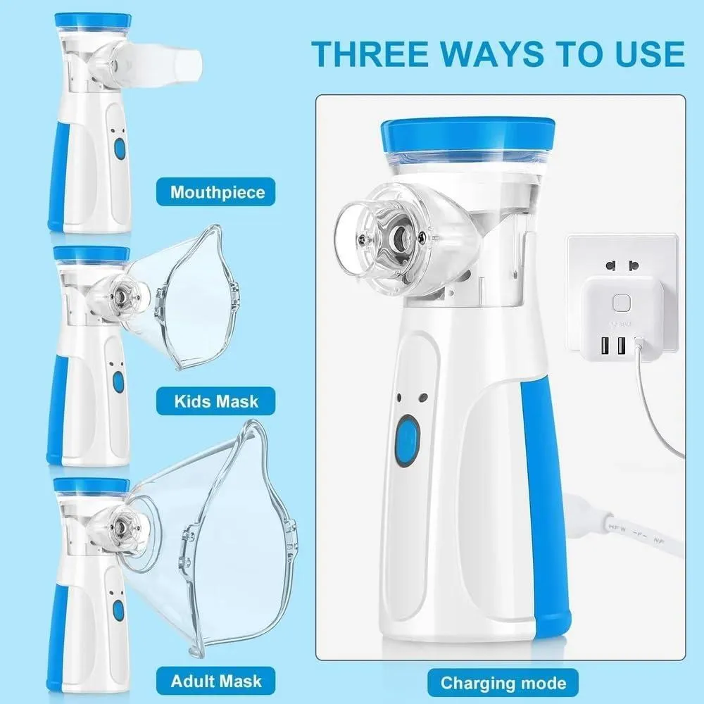 Portable Mesh Nebulizer Blue Compact for Adults & Kids