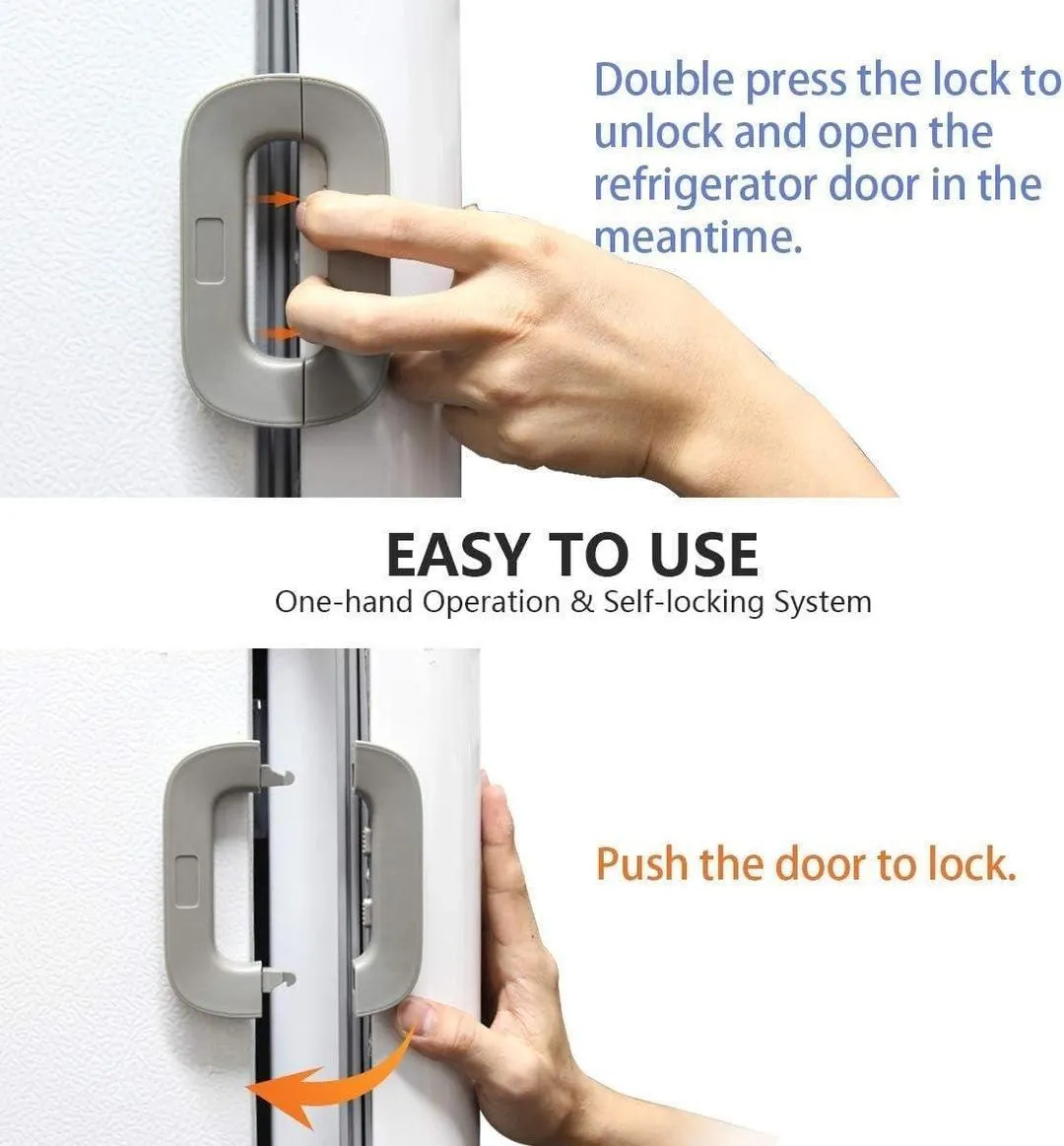 White Adjustable Fridge Lock for Kids Safety