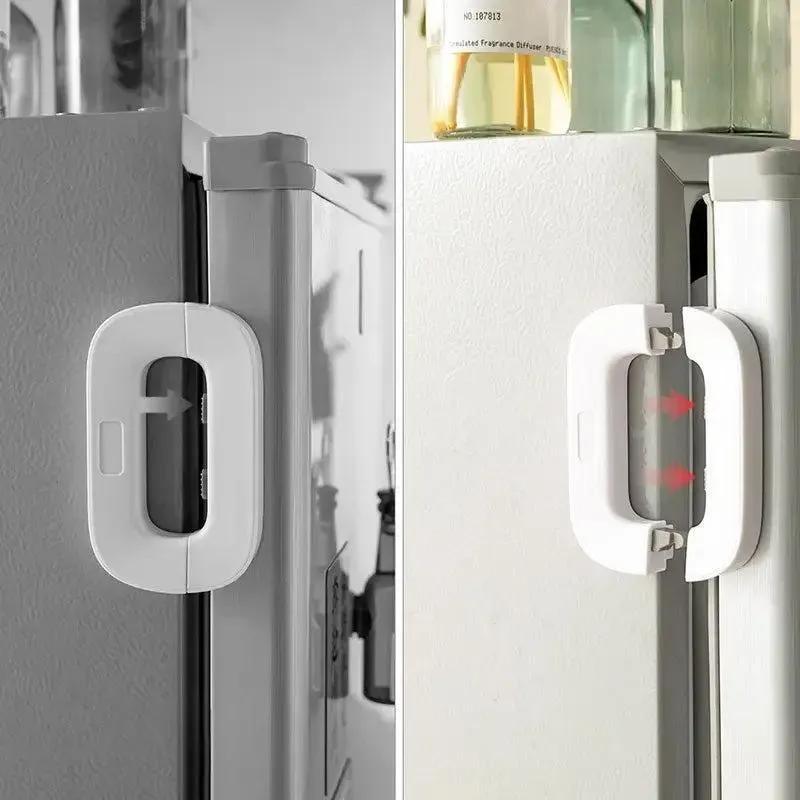 White Adjustable Fridge Lock for Kids Safety