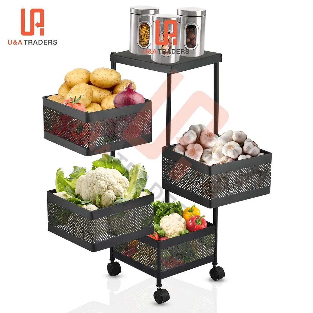 Stylish Black Iron Fruit Basket - 1 Pc Capacity 20