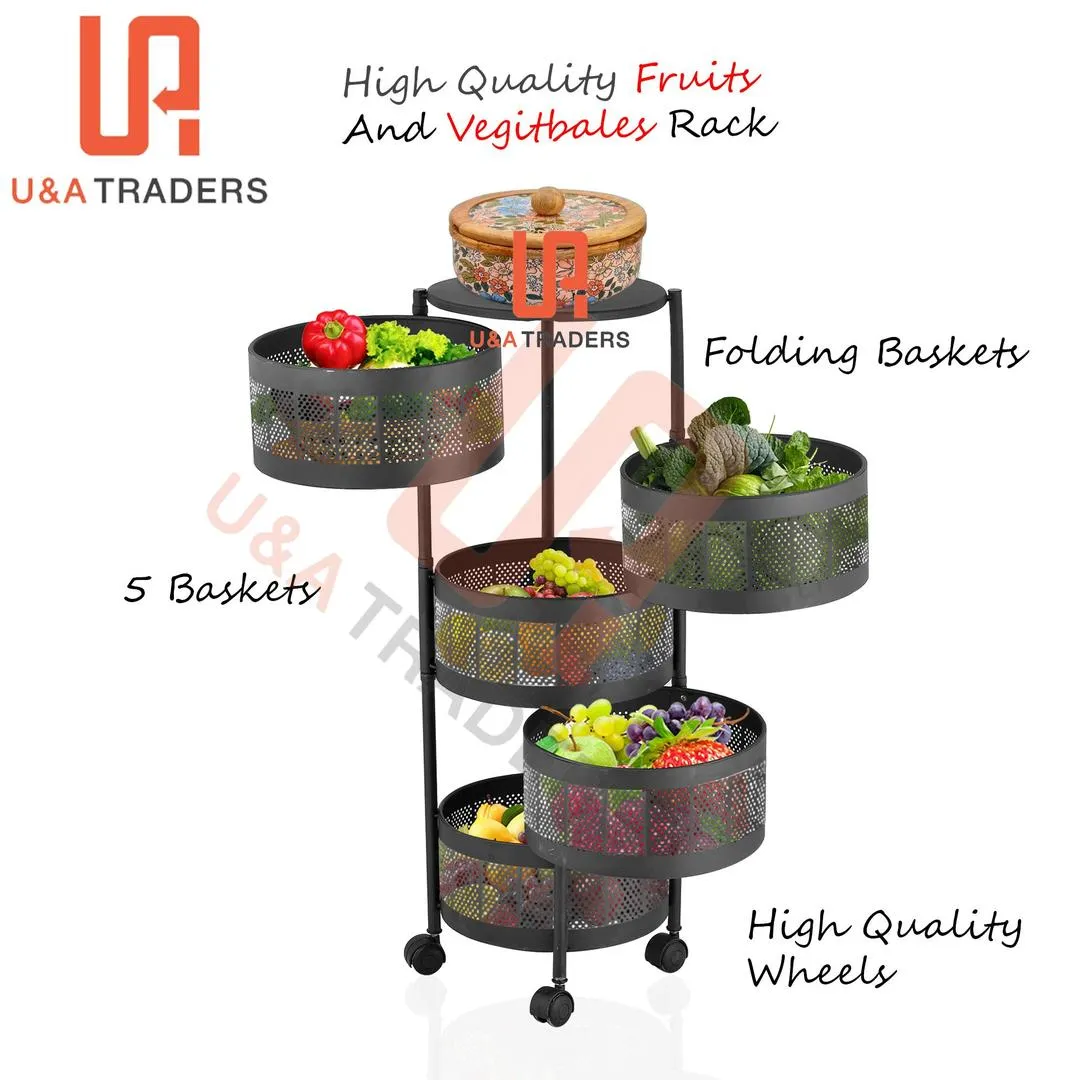 Stylish Black Iron Fruit Basket - 1 Pc Functional Design