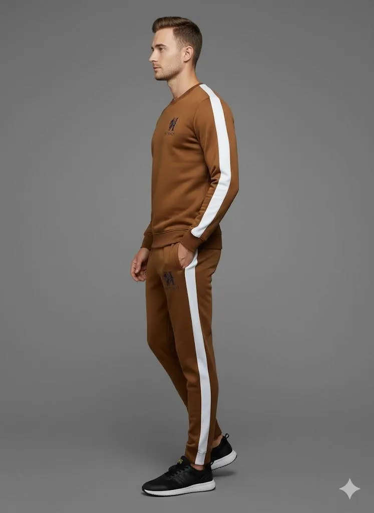 2 Pcs Men's Polyester Printed Sweatshirt Track Suit