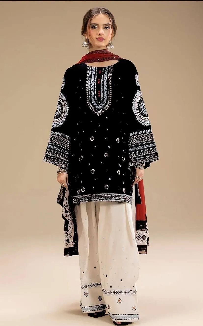 Most Hit Articles 3 Pcs Unstitched Embroidered Suit