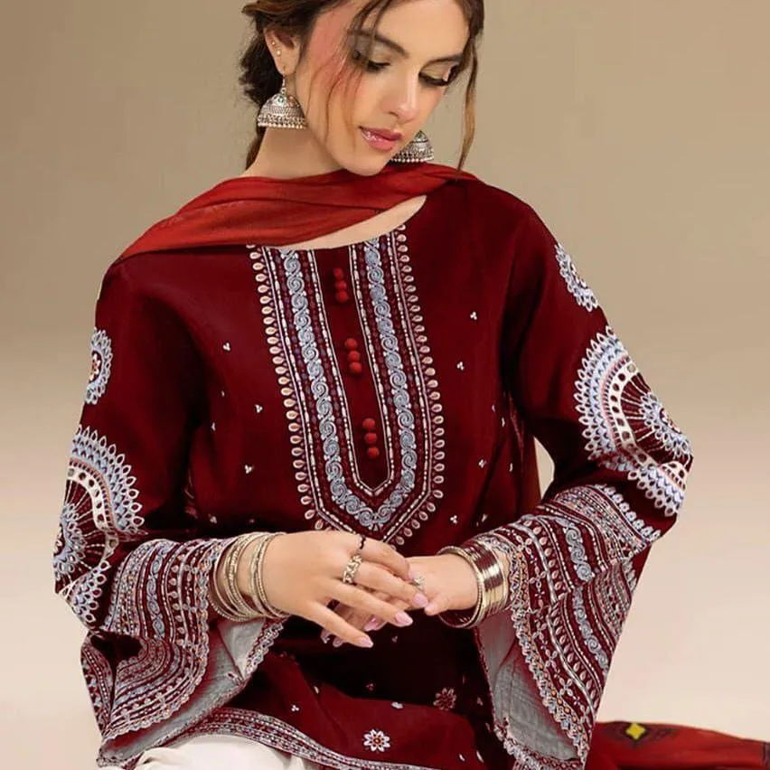 Most Hit Articles 3 Pcs Unstitched Embroidered Suit