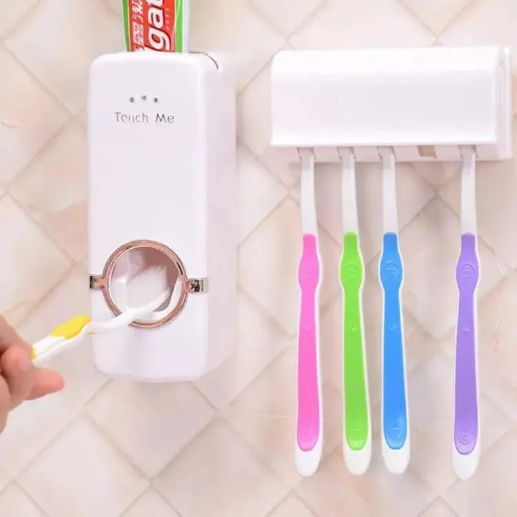 Toothpaste Dispenser And Brush Holder