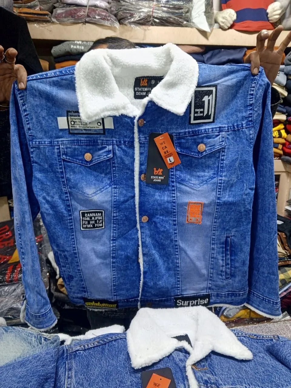 Men's Denim Printed Jacket - 1 Pc Stylish Collared Wear