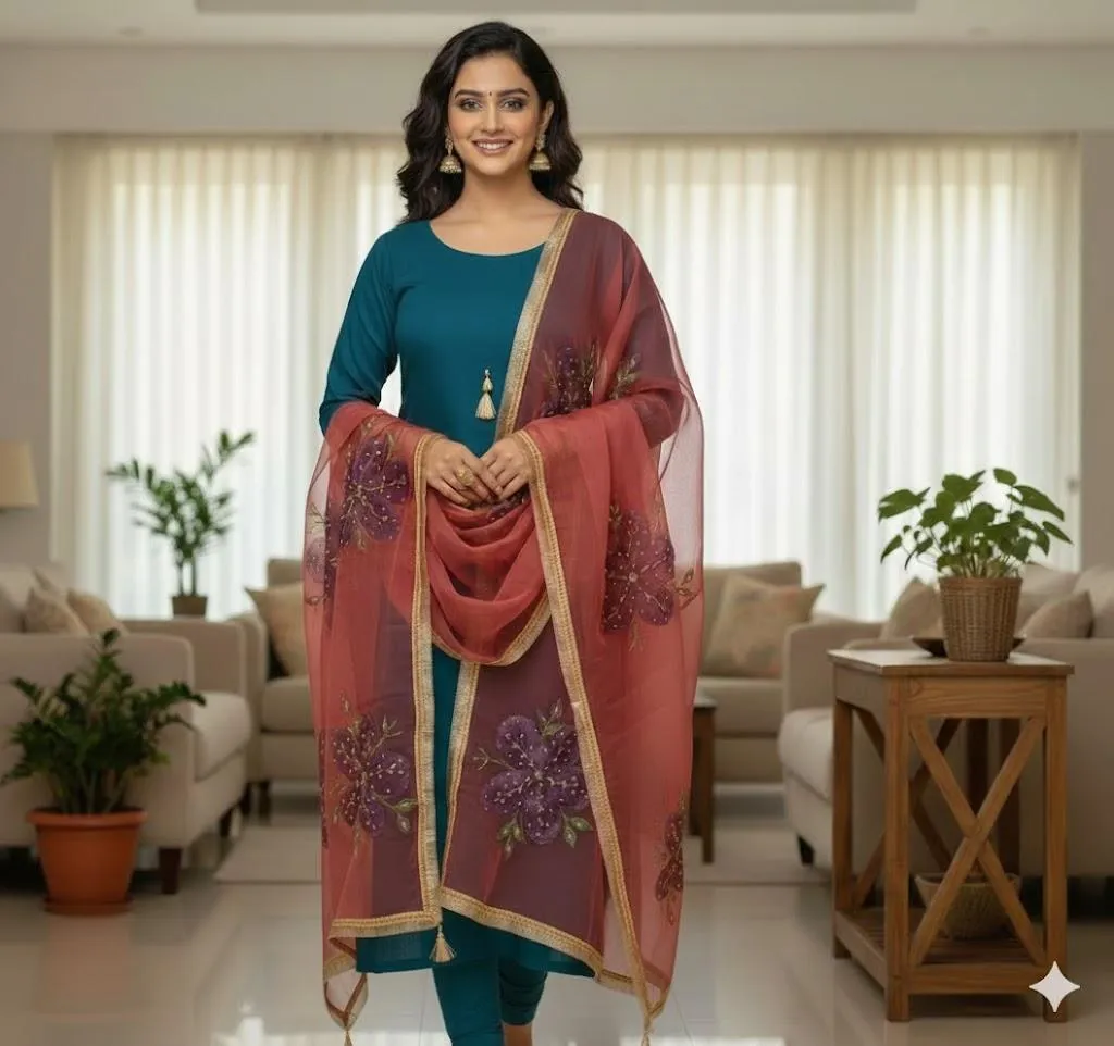 Women's Unstitched Suit - New Collection - Elegant 3 Piece Organza & Pure Kattan Silk Suit with Brush Paint, Nagina Heavy Work Dupatta & Free Mirror Neckline - Customized