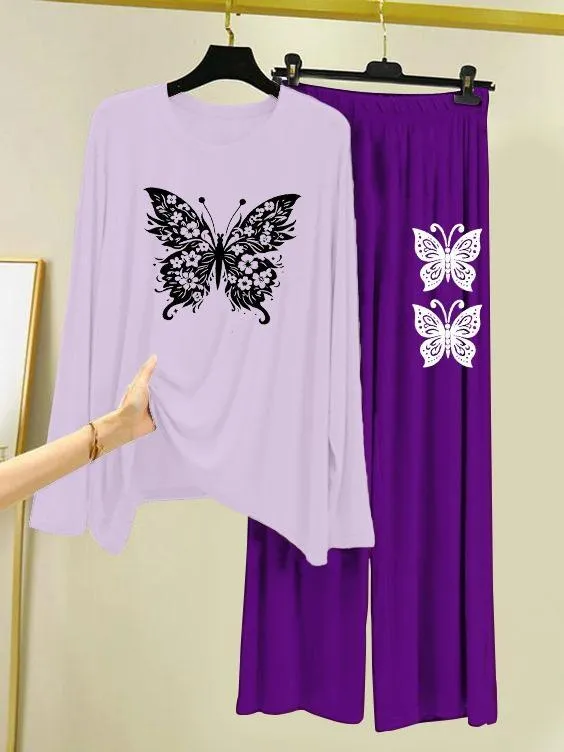 2 Pcs Women's Stitched Cotton Jersey Printed Night Suit