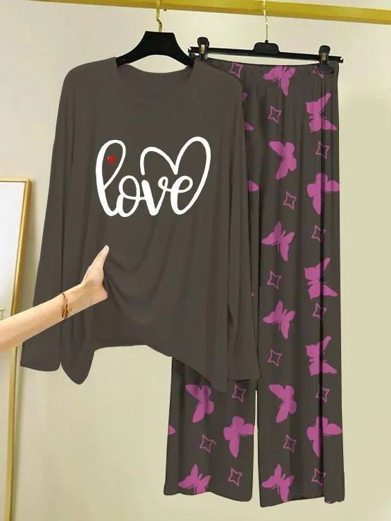 2 Pcs Women's Stitched Cotton Jersey Printed Night Suit