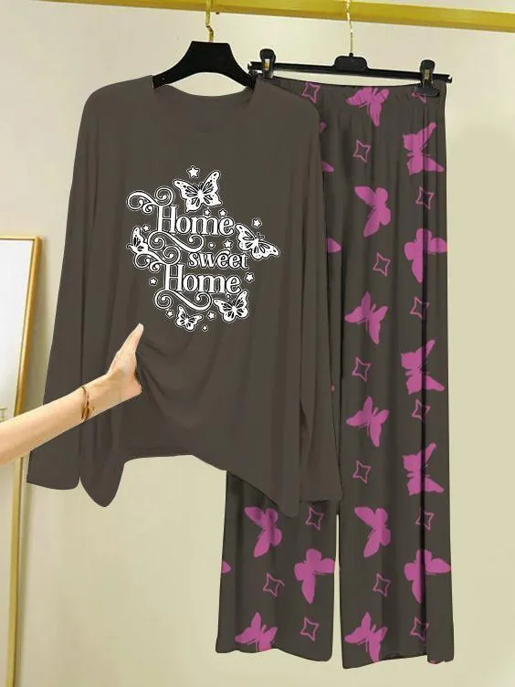 2 Pcs Women's Stitched Cotton Jersey Printed Night Suit