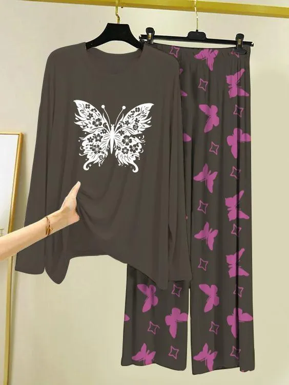 2 Pcs Women's Stitched Cotton Jersey Printed Night Suit