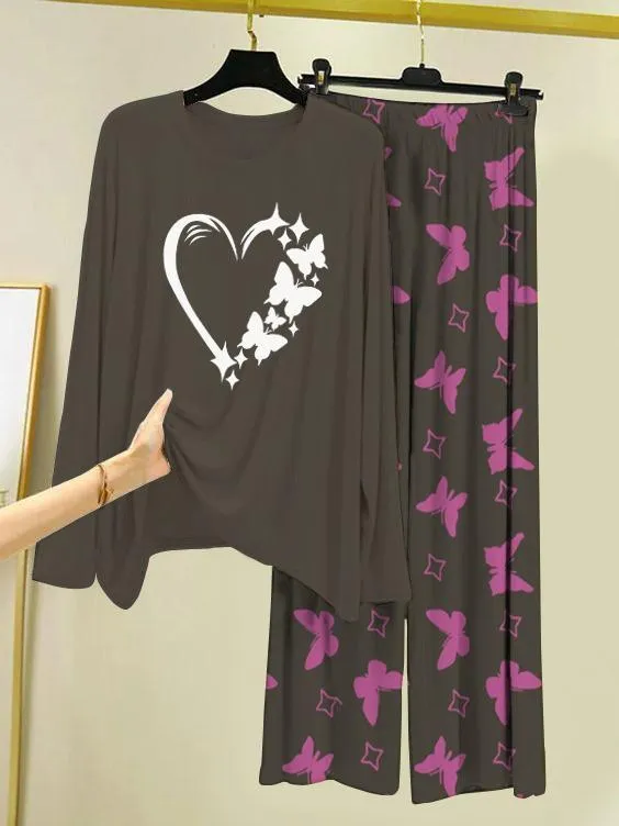 2 Pcs Women's Stitched Cotton Jersey Printed Night Suit