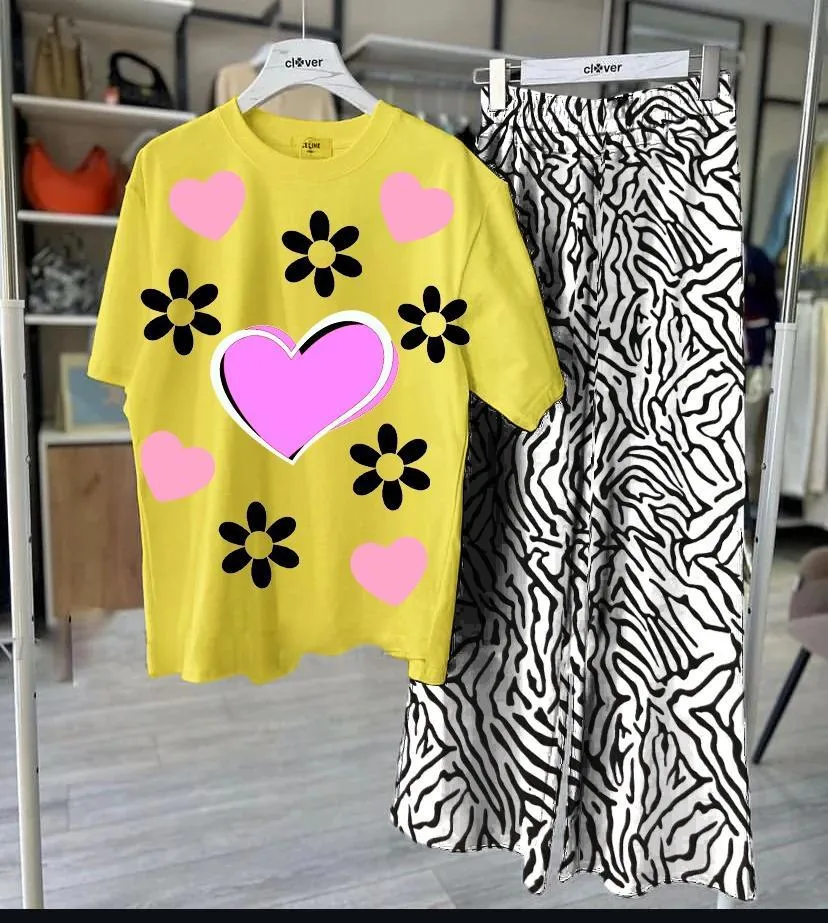 2 Pcs Women's Stitched Jersey Printed Night Suit