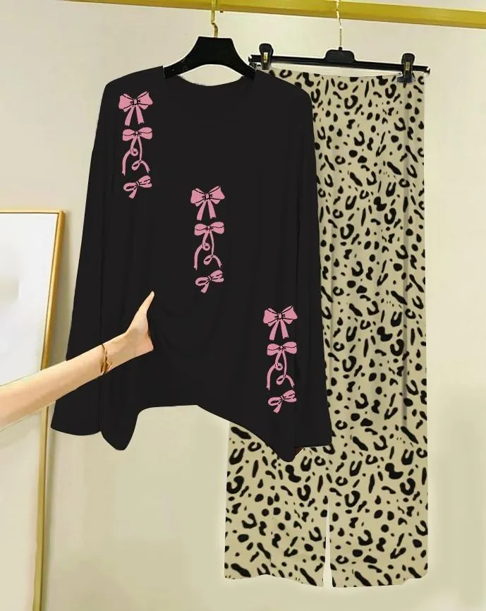 2 Pcs Women's Stitched Cotton Jersey Printed Night Suit