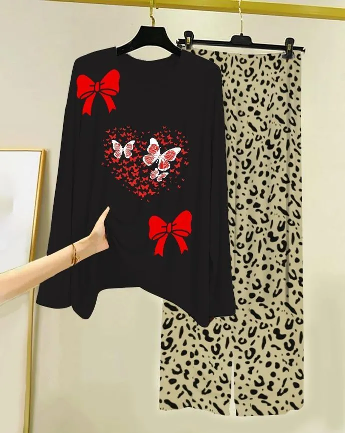 2 Pcs Women's Stitched Cotton Jersey Printed Night Suit