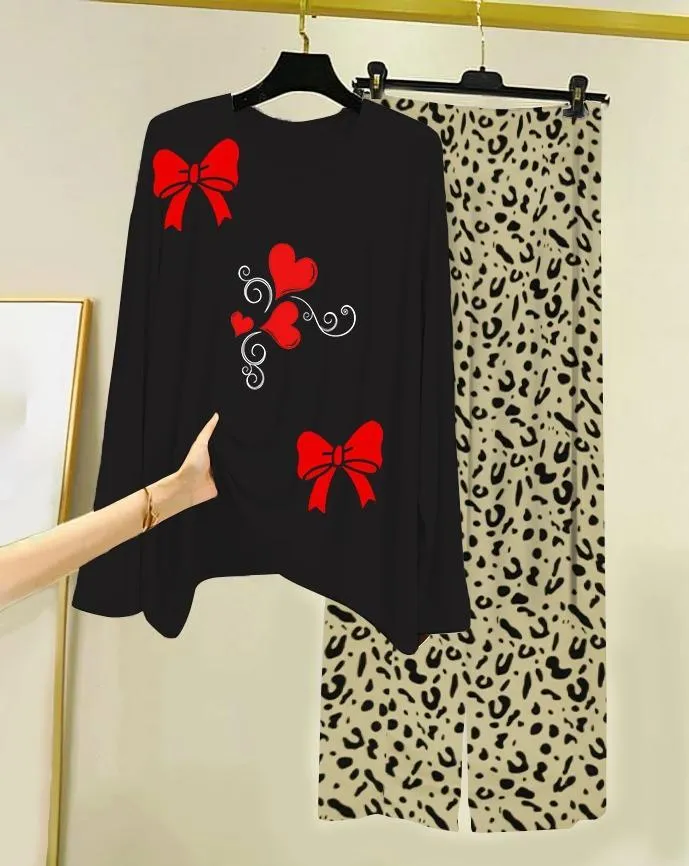 2 Pcs Women's Stitched Cotton Jersey Printed Night Suit