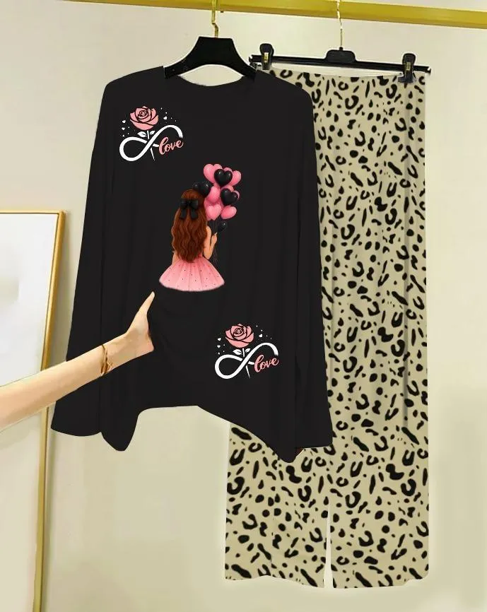 2 Pcs Women's Stitched Cotton Jersey Printed Night Suit