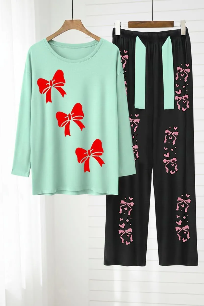 2 Pcs Women's Stitched Jersey Printed Night Suit