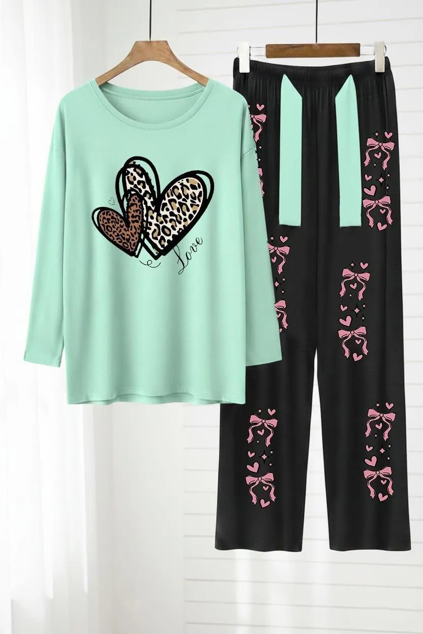 2 Pcs Women's Stitched Jersey Printed Night Suit