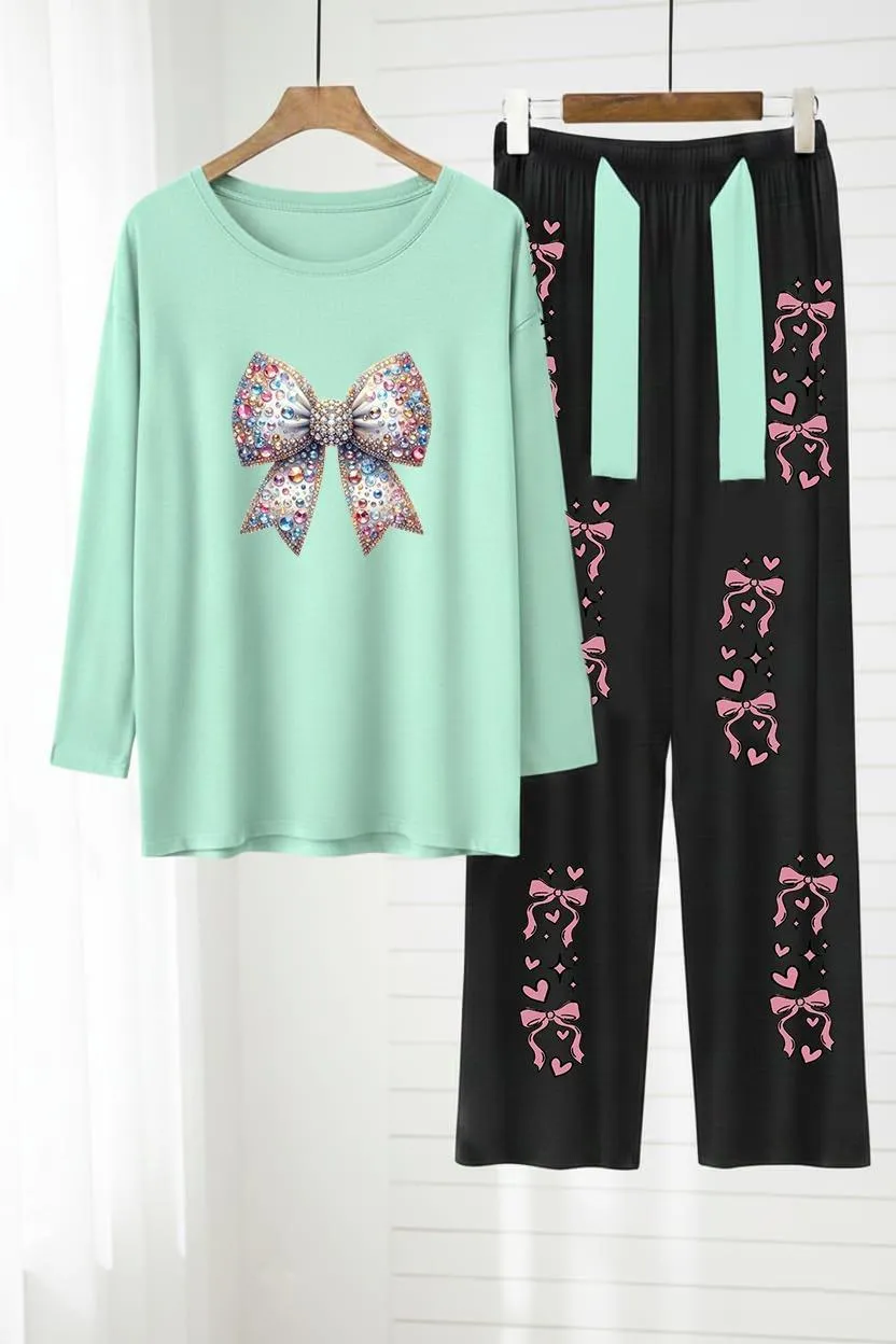 2 Pcs Women's Stitched Jersey Printed Night Suit