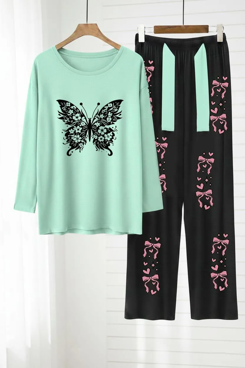 2 Pcs Women's Stitched Jersey Printed Night Suit