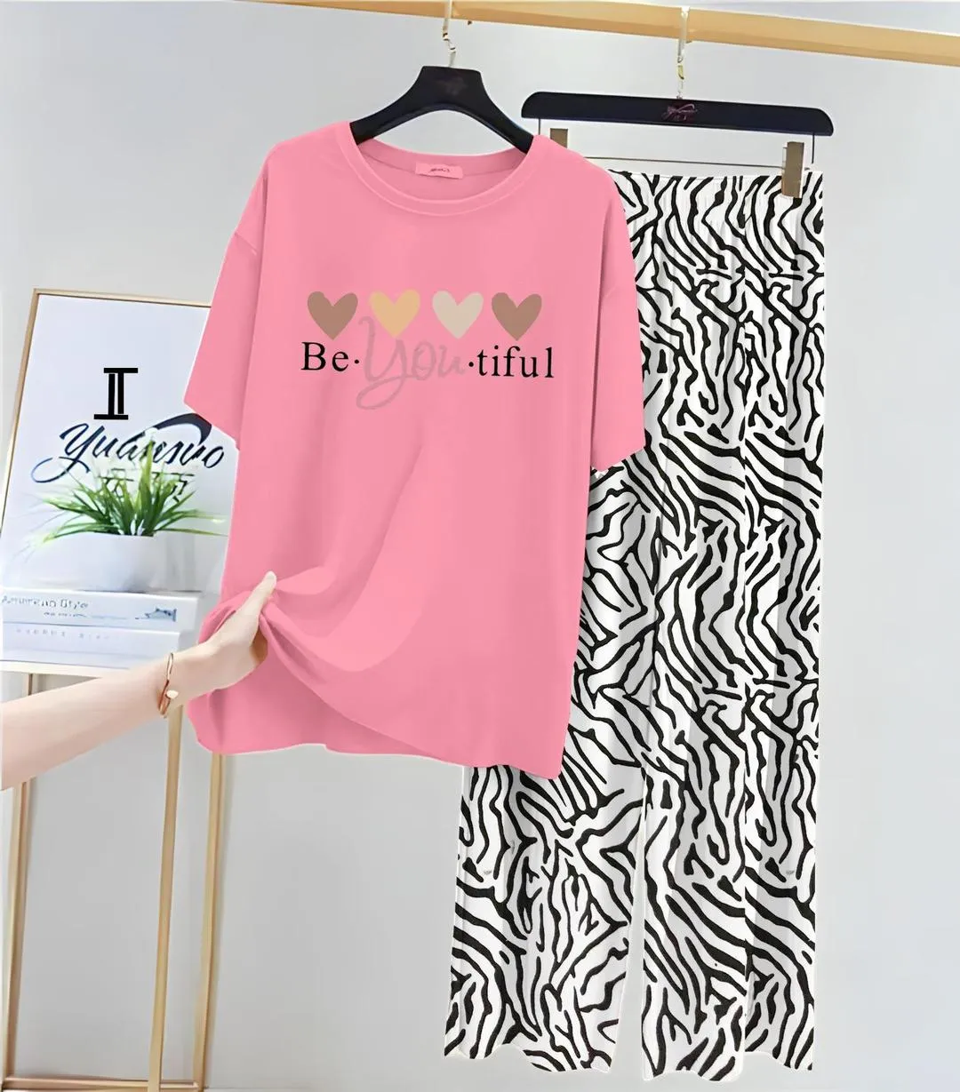 2 Pcs Women's Stitched Jersey Printed Night Suit