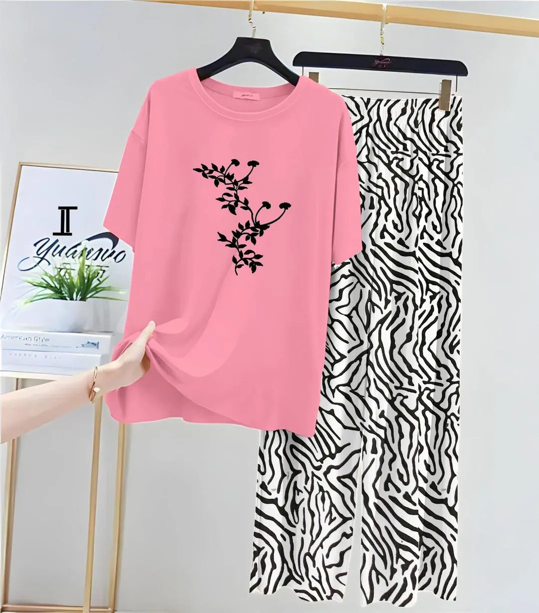 2 Pcs Women's Stitched Jersey Printed Night Suit