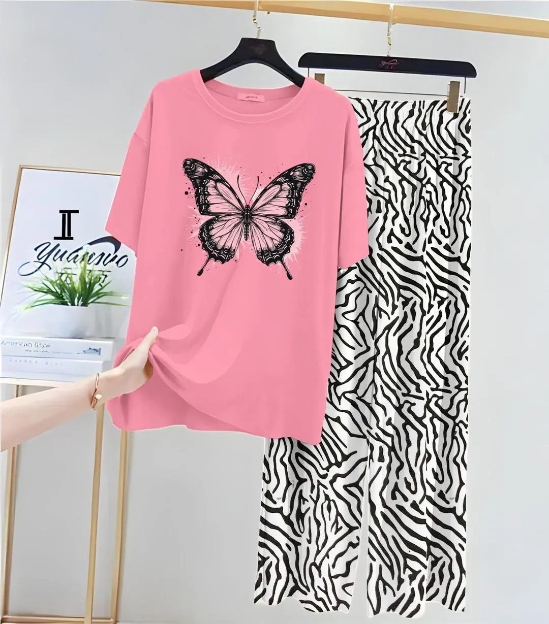 2 Pcs Women's Stitched Jersey Printed Night Suit