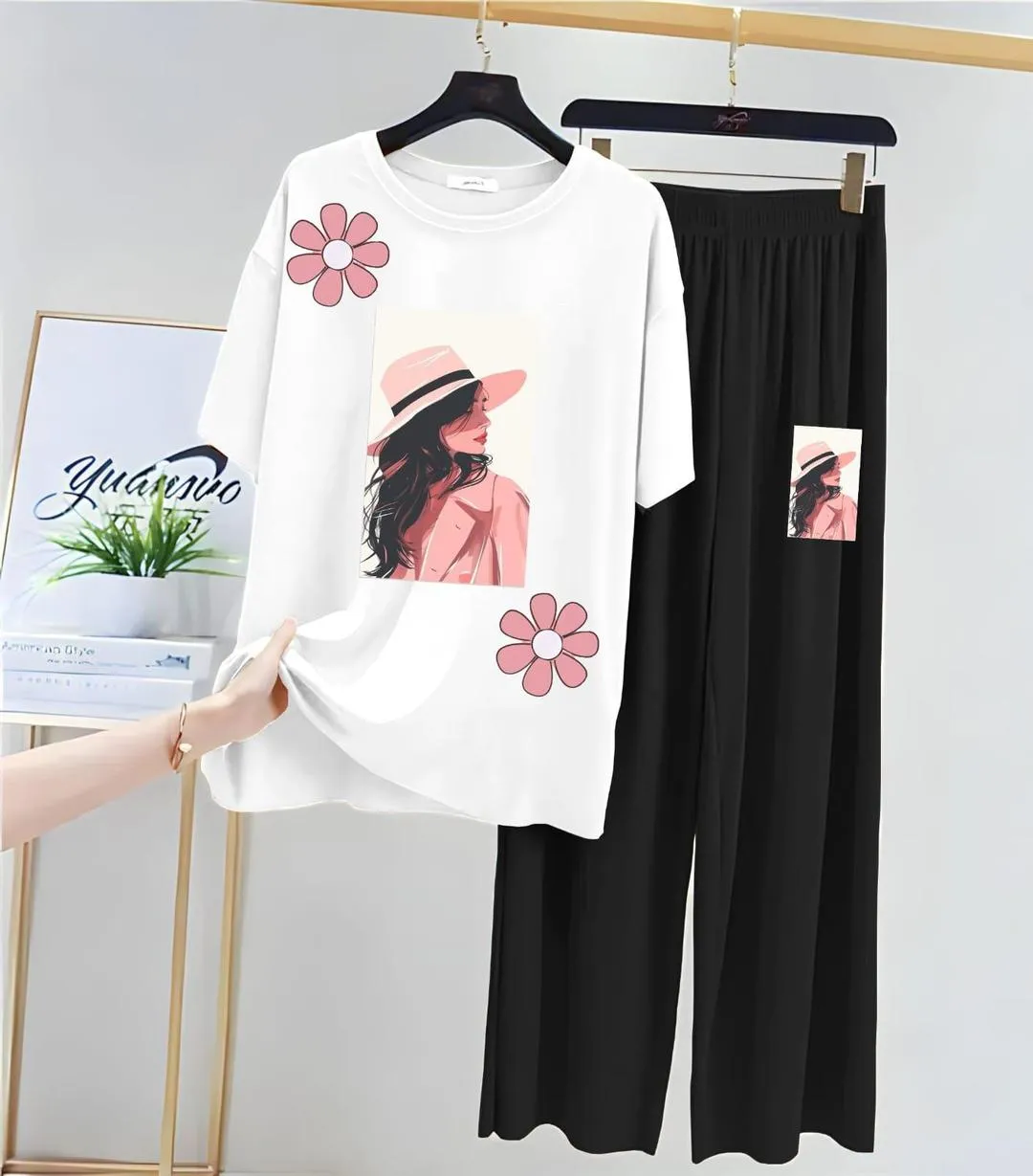 2 Pcs Women's Stitched Jersey Printed Night Suit