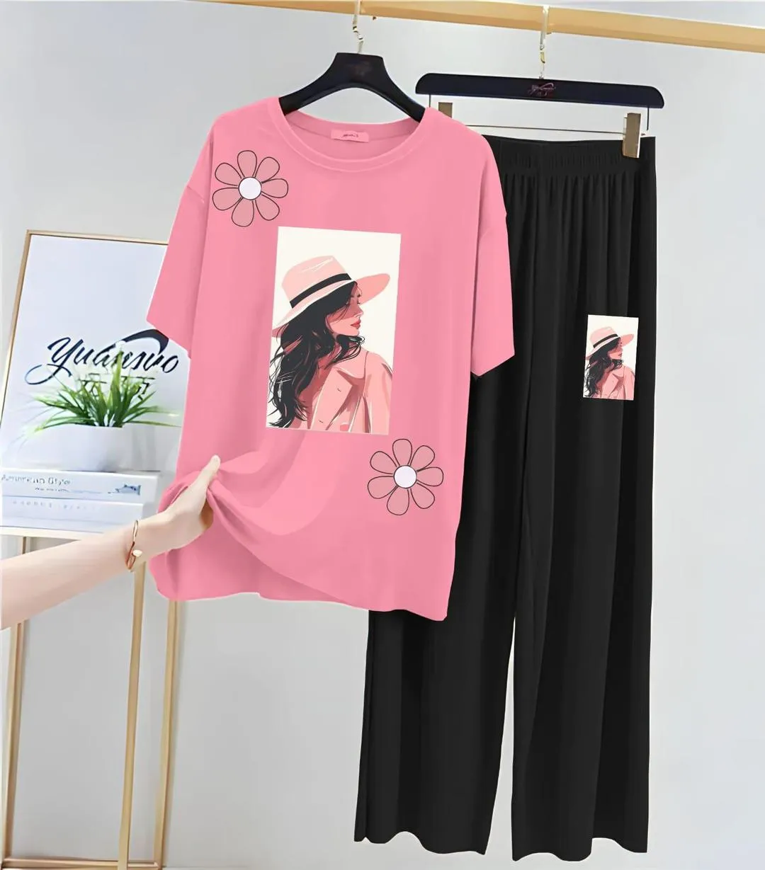 2 Pcs Women's Stitched Jersey Printed Night Suit