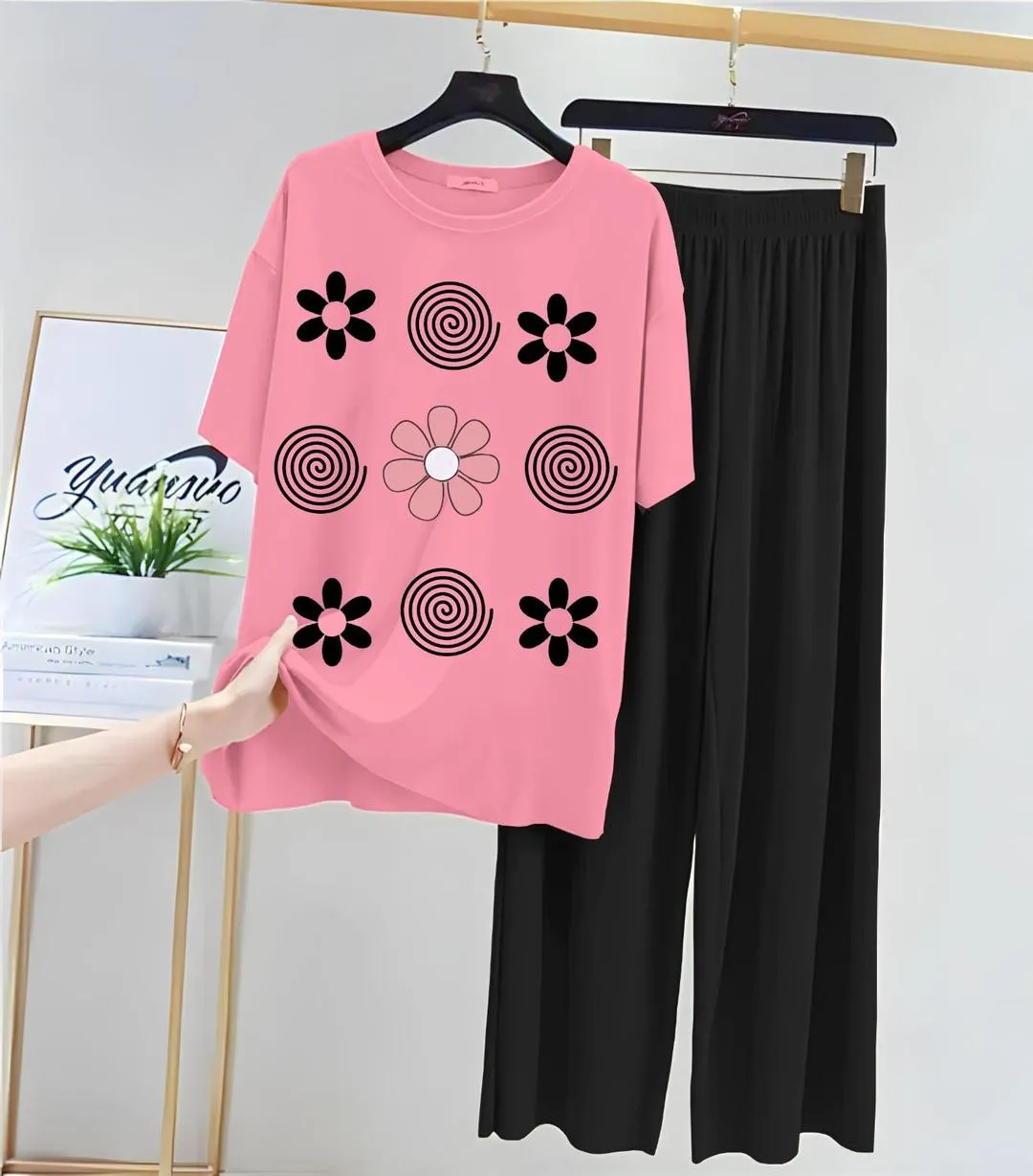 2 Pcs Women's Stitched Jersey Printed Night Suit