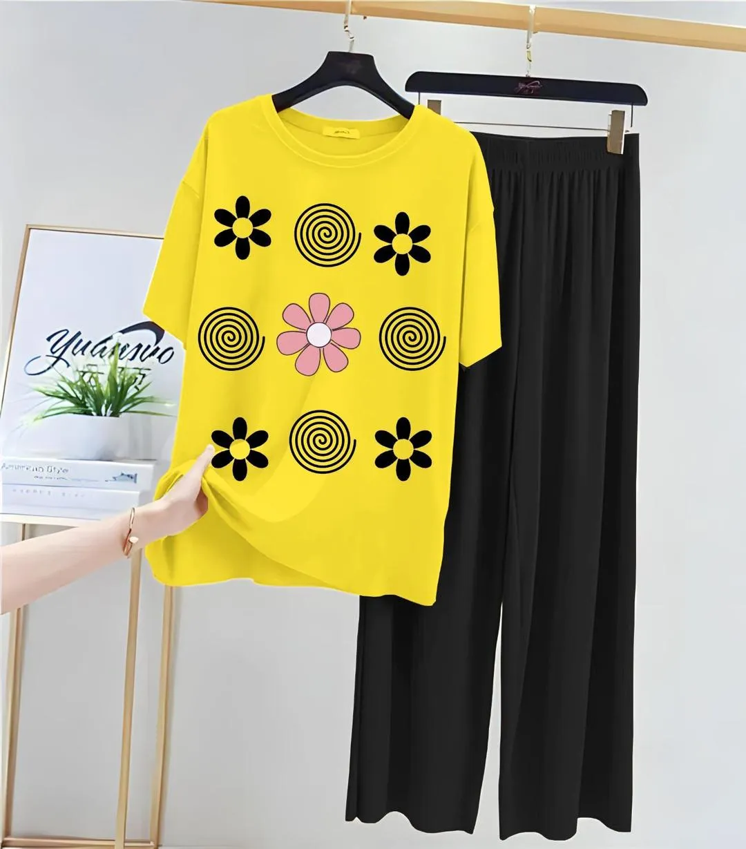 2 Pcs Women's Stitched Jersey Printed Night Suit