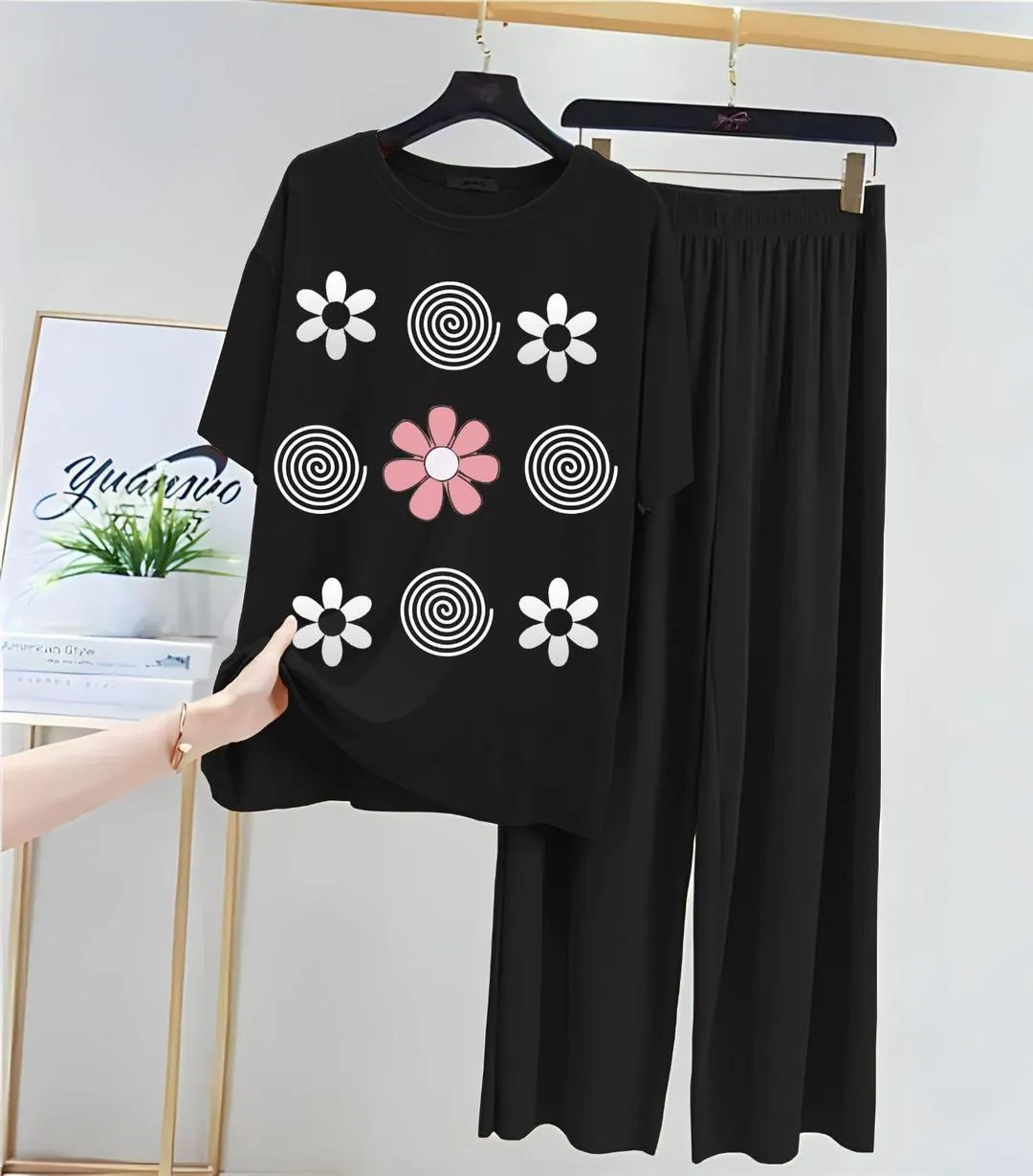 2 Pcs Women's Stitched Jersey Printed Night Suit