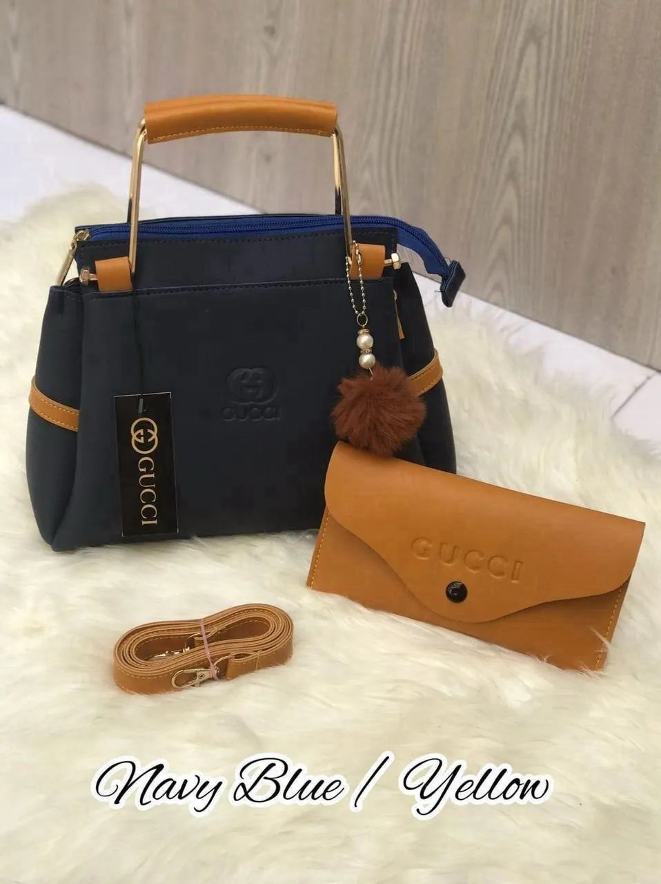 Women's Leather Plain Hand Bag Set