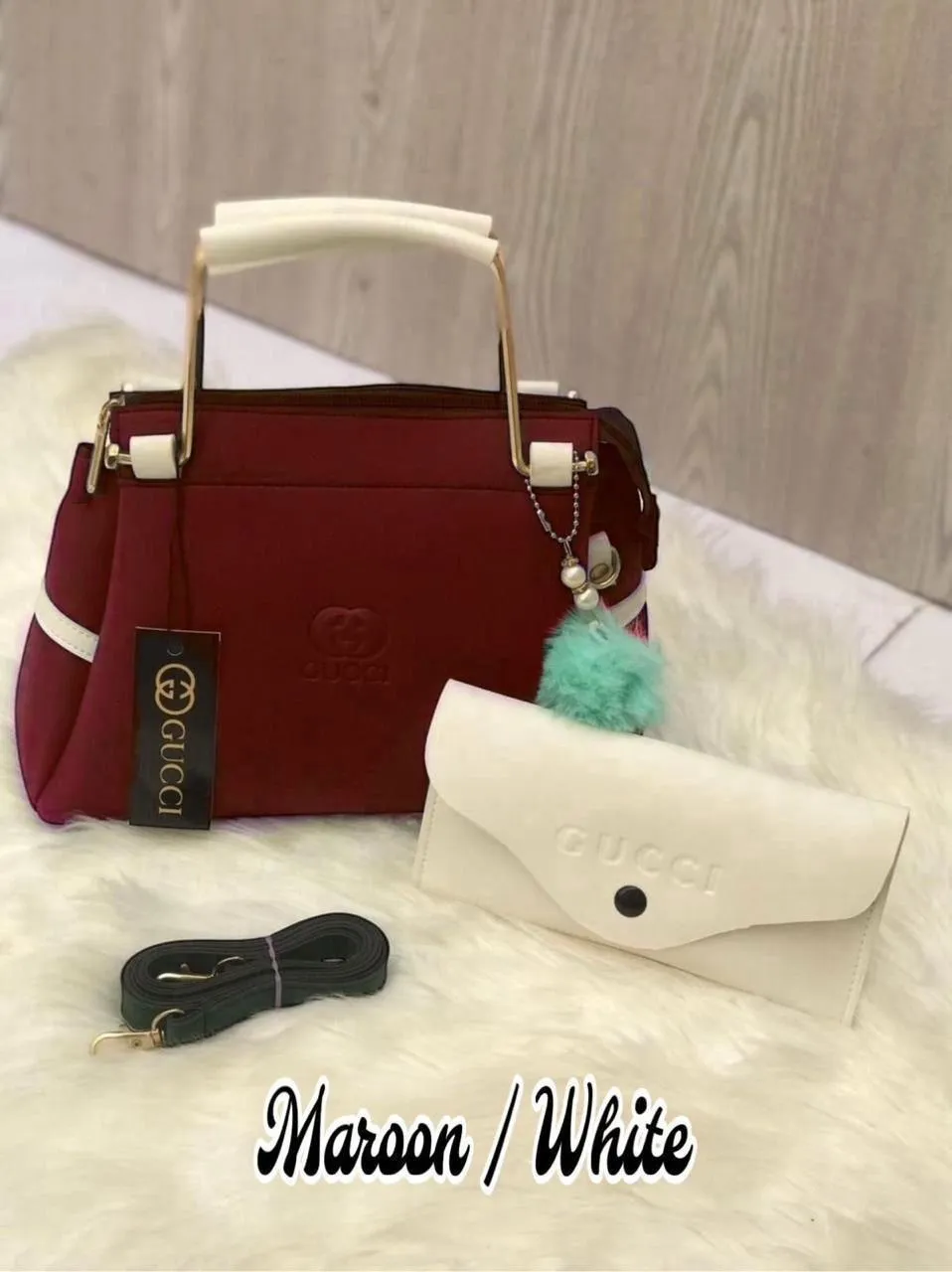 Women's Leather Plain Hand Bag Set