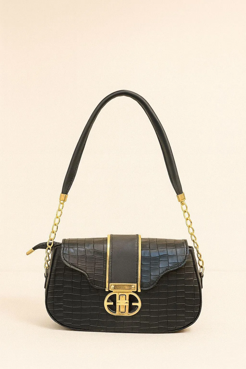 Women's Leather Crossbody Bag Black White Maroon Yellow Medium
