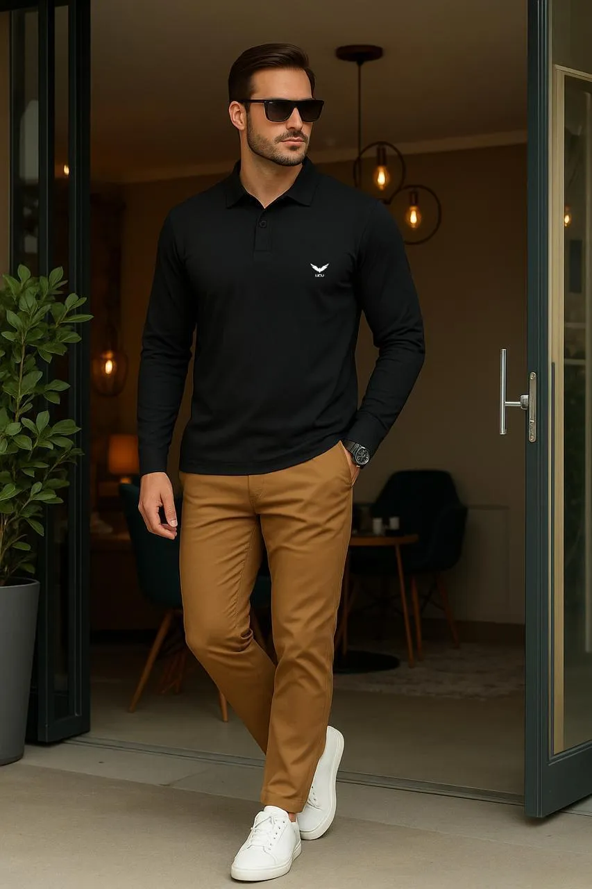 1 Pc Men's Polyester Plain Polo Shirt