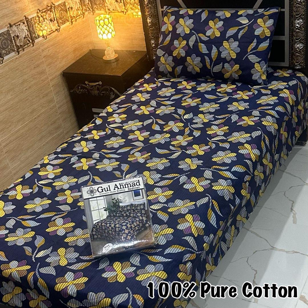 4 Pcs Cotton Printed Single Bedsheet
