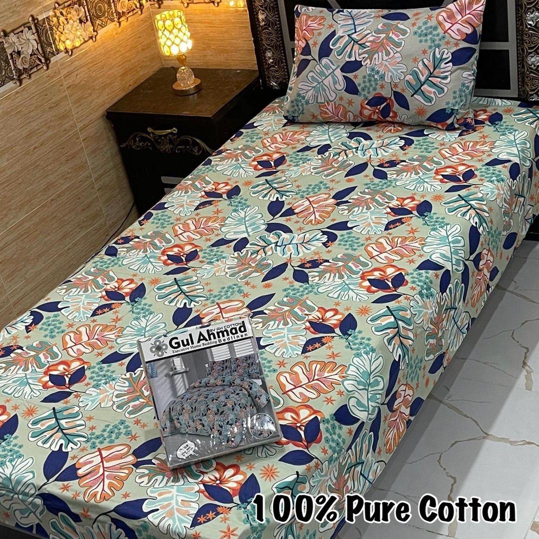 4 Pcs Cotton Printed Single Bedsheet