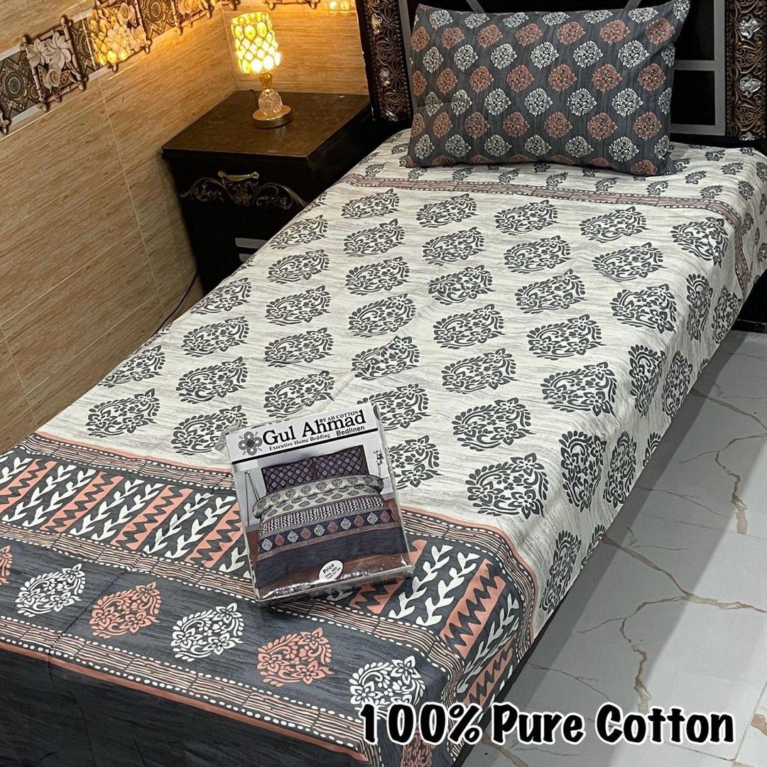 4 Pcs Cotton Printed Single Bedsheet