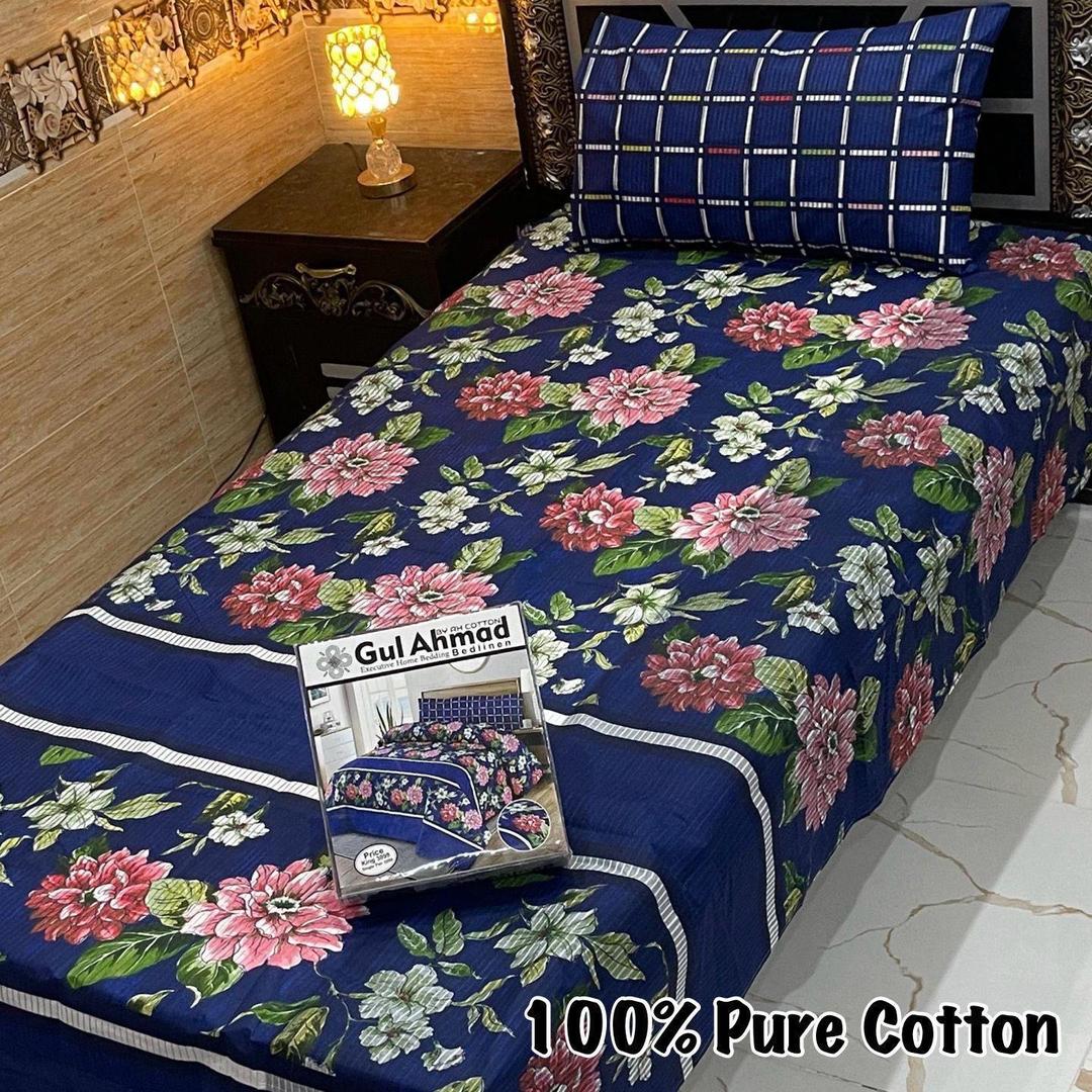 4 Pcs Cotton Printed Single Bedsheet