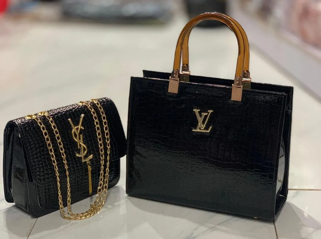 Women's Leather Plain Hand Bag Set