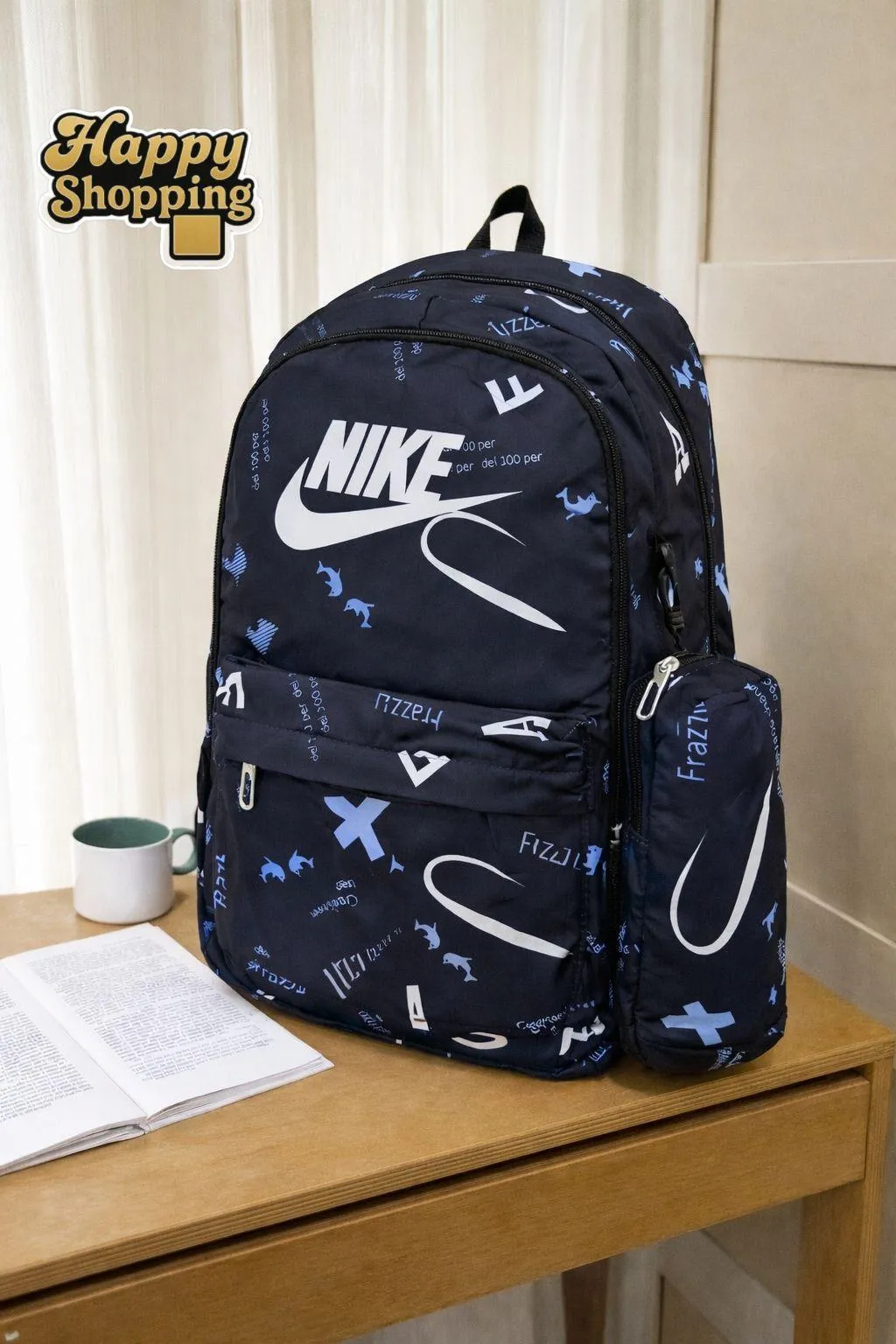 Multipurpose Black Backpack - 2 Pcs Travel Set